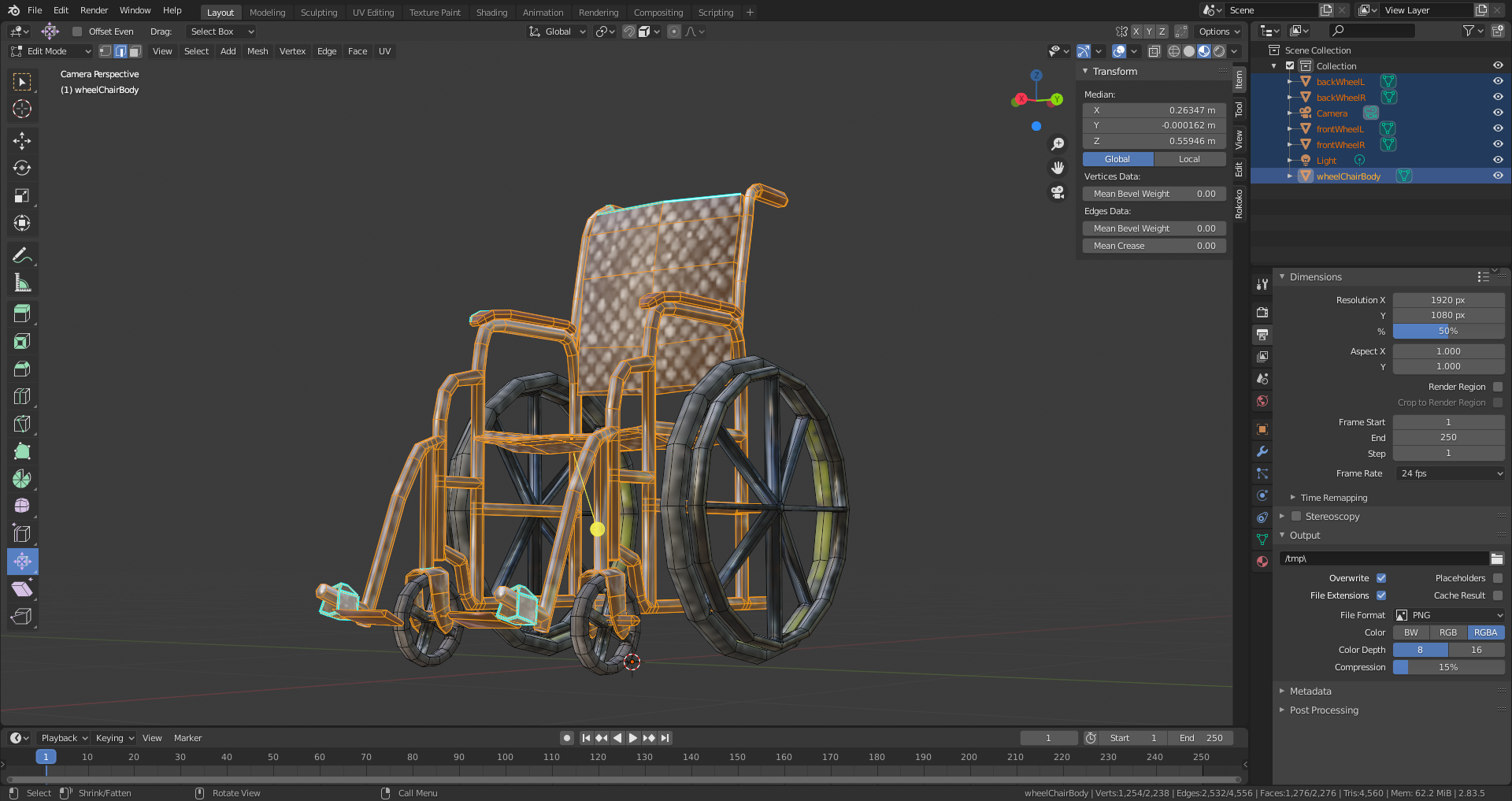 WheelChair (LOW-POLY) preview image 2
